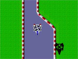 In game image of Moto Roader on the NEC PC Engine.