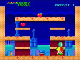 In game image of Parasol Stars: The Story of Bubble Bobble III on the NEC PC Engine.