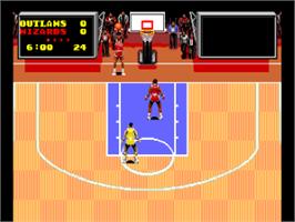 In game image of TV Sports: Basketball on the NEC PC Engine.