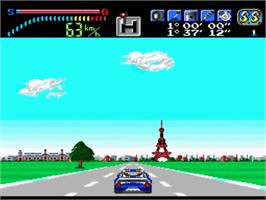 In game image of Victory Run on the NEC PC Engine.