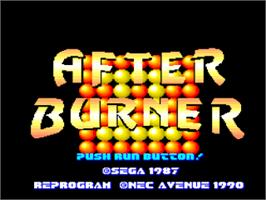 Title screen of After Burner II on the NEC PC Engine.