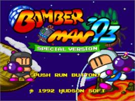 Title screen of Bomberman '93 on the NEC PC Engine.
