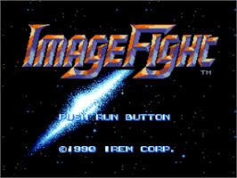 Title screen of Image Fight on the NEC PC Engine.