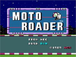 Title screen of Moto Roader on the NEC PC Engine.
