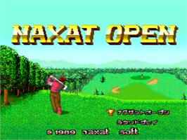 Title screen of Naxat Open on the NEC PC Engine.