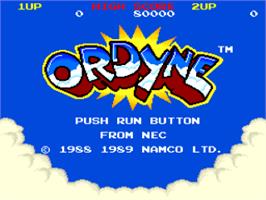 Title screen of Ordyne on the NEC PC Engine.