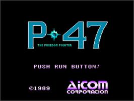 Title screen of P-47 Thunderbolt: The Freedom Fighter on the NEC PC Engine.