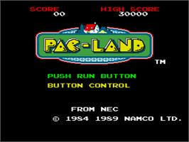 Title screen of Pac-Land on the NEC PC Engine.