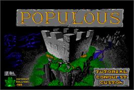 Title screen of Populous on the NEC PC Engine.