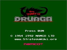 Title screen of The Tower of Druaga on the NEC PC Engine.