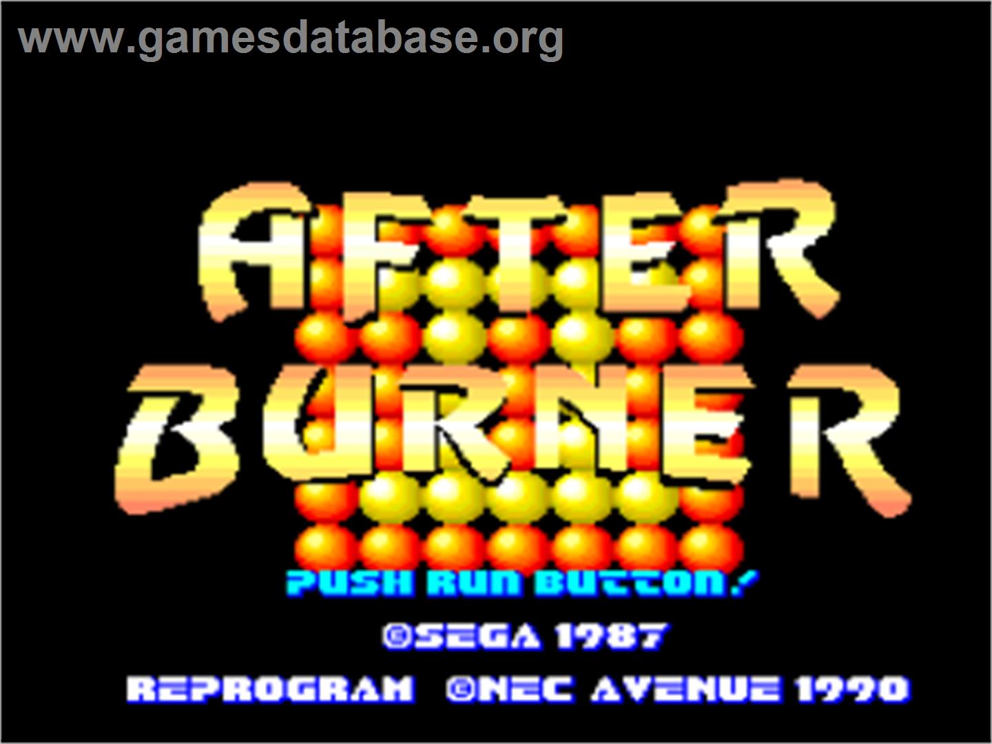 After Burner II - NEC PC Engine - Artwork - Title Screen