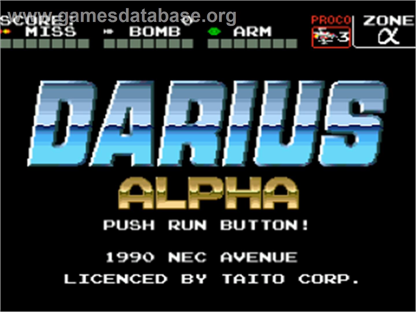 Darius Alpha - NEC PC Engine - Artwork - Title Screen