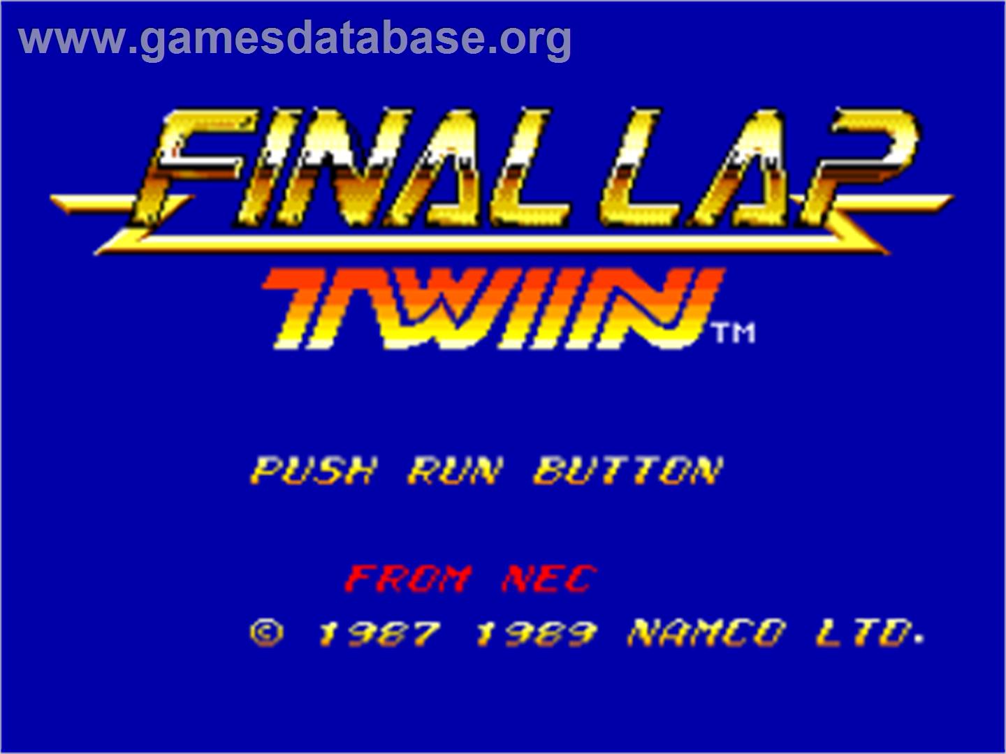 Final Lap Twin - NEC PC Engine - Artwork - Title Screen