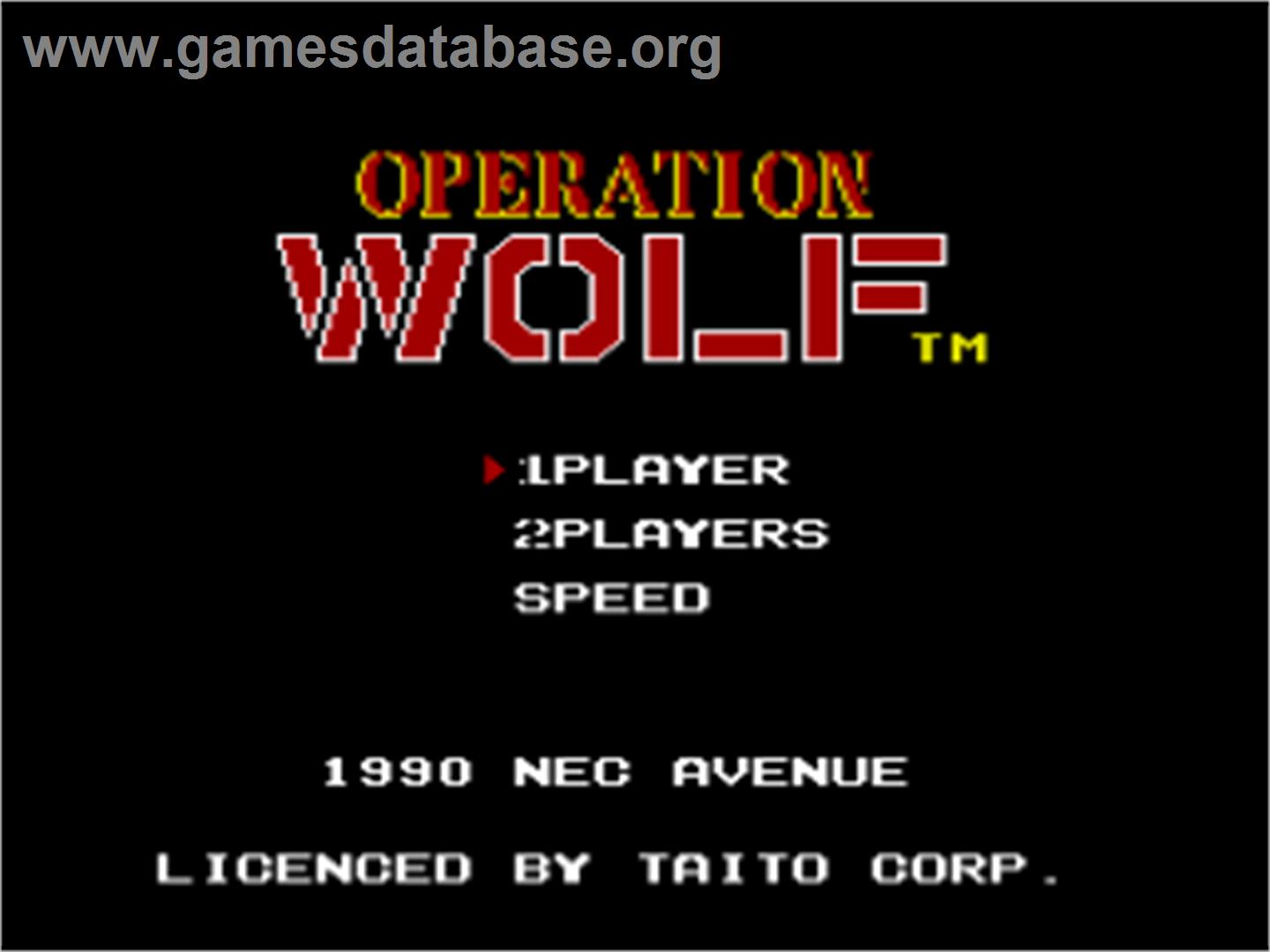 Operation Wolf - NEC PC Engine - Artwork - Title Screen