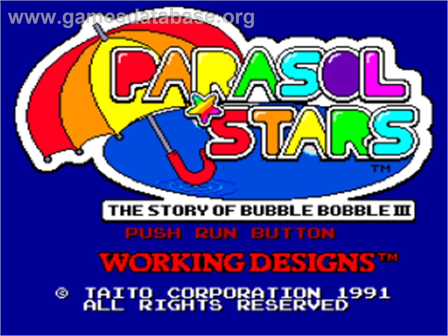 Parasol Stars: The Story of Bubble Bobble III - NEC PC Engine - Artwork - Title Screen