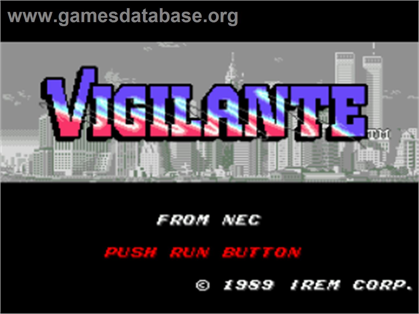 Vigilante - NEC PC Engine - Artwork - Title Screen