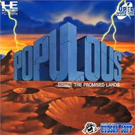 Box cover for Populous: The Promised Lands on the NEC PC Engine CD.