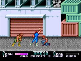 In game image of Double Dragon II - The Revenge on the NEC PC Engine CD.