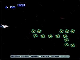 In game image of Gradius II - GOFER no Yabou on the NEC PC Engine CD.