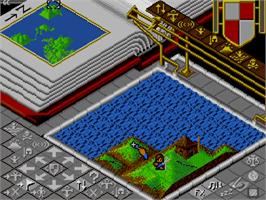 In game image of Populous: The Promised Lands on the NEC PC Engine CD.