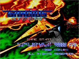 Title screen of Gradius II - GOFER no Yabou on the NEC PC Engine CD.