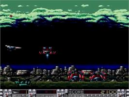 In game image of Aldynes on the NEC SuperGrafx.