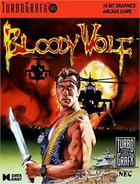 Box cover for Bloody Wolf on the NEC TurboGrafx-16.
