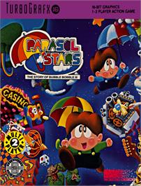 Box cover for Parasol Stars: The Story of Bubble Bobble III on the NEC TurboGrafx-16.