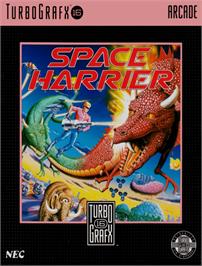 Box cover for Space Harrier on the NEC TurboGrafx-16.