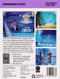 Box back cover for Disney's Darkwing Duck on the NEC TurboGrafx-16.