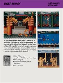 Box back cover for Tiger Road on the NEC TurboGrafx-16.