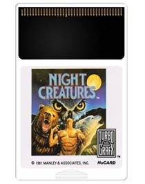 Cartridge artwork for Night Creatures on the NEC TurboGrafx-16.