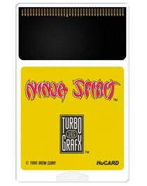 Cartridge artwork for Ninja Spirit on the NEC TurboGrafx-16.