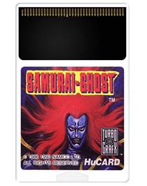Cartridge artwork for Samurai Ghost on the NEC TurboGrafx-16.