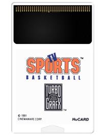 Cartridge artwork for TV Sports: Basketball on the NEC TurboGrafx-16.