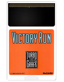 Cartridge artwork for Victory Run on the NEC TurboGrafx-16.