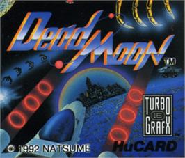 Top of cartridge artwork for Dead Moon on the NEC TurboGrafx-16.