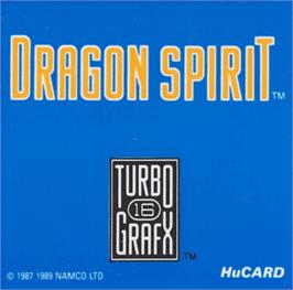 Top of cartridge artwork for Dragon Spirit: The New Legend on the NEC TurboGrafx-16.