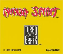 Top of cartridge artwork for Ninja Spirit on the NEC TurboGrafx-16.