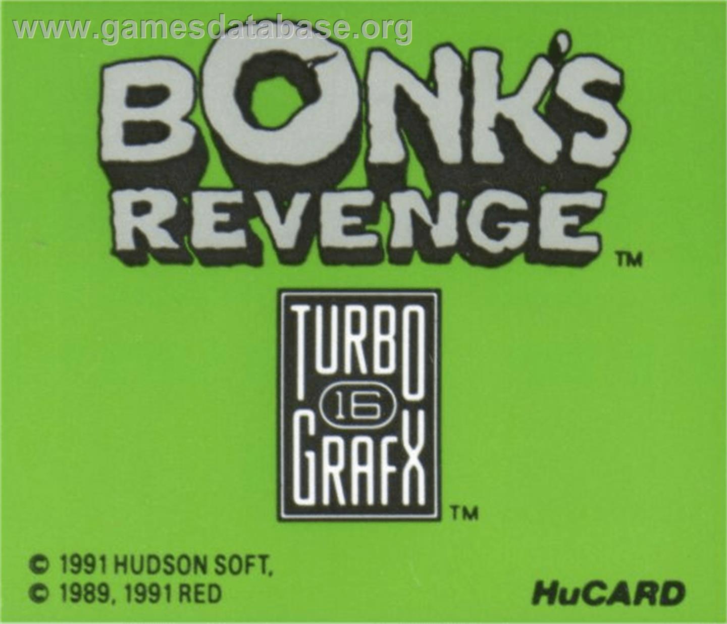 Bonk's Revenge - NEC TurboGrafx-16 - Artwork - Cartridge Top