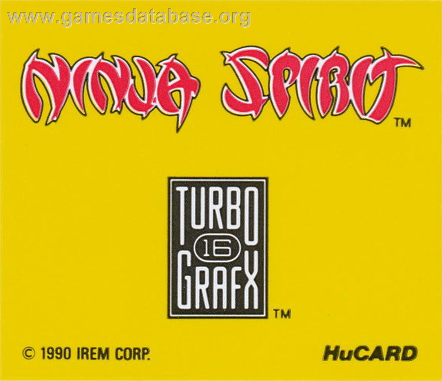 Ninja Spirit - NEC TurboGrafx-16 - Artwork - Cartridge Top