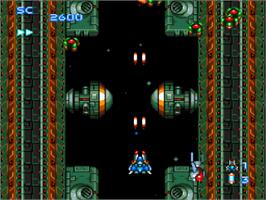 In game image of Blazing Lazers on the NEC TurboGrafx-16.