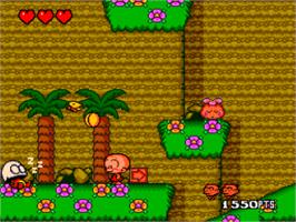 In game image of Bonk's Revenge on the NEC TurboGrafx-16.