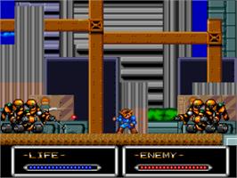 In game image of Shockman on the NEC TurboGrafx-16.