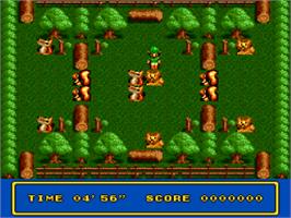 In game image of Tricky Kick on the NEC TurboGrafx-16.
