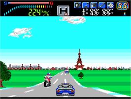 In game image of Victory Run on the NEC TurboGrafx-16.
