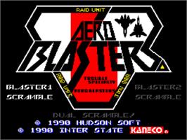 Title screen of Air Buster on the NEC TurboGrafx-16.