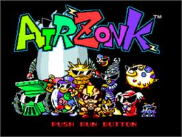 Title screen of Air Zonk on the NEC TurboGrafx-16.