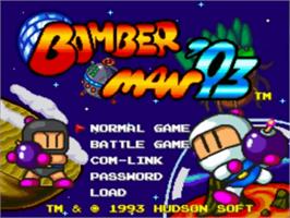Title screen of Bomberman '93 on the NEC TurboGrafx-16.