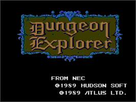 Title screen of Dungeon Explorer on the NEC TurboGrafx-16.
